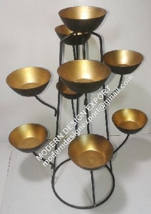 Iron candle holders tree black powder coated