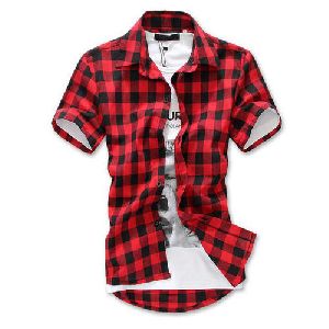 Mens Half Sleeves Check Shirts