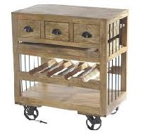 wooden wine cart