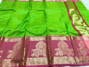 Pure banarasi organza sarees with kanchi border