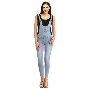 Ladies Light Blue Cotton Dungaree