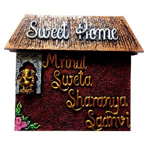 Wooden Sweet Home Name Plates