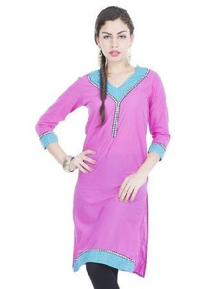 Zovi Solid Pink Kurti