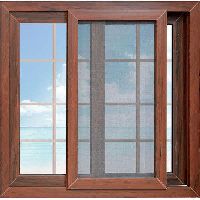 Brown Aluminium Mosquito Net Window