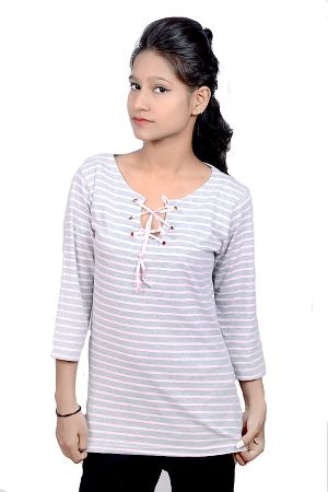 Girls Ribbon Neck Tops