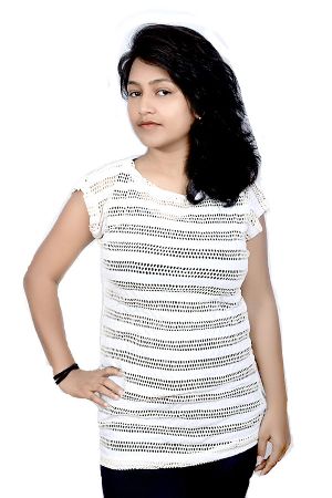 Girls Round Neck Full Net T-Shirts