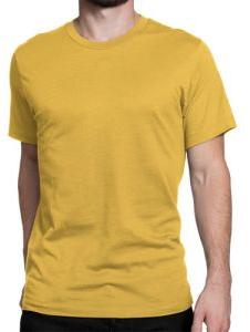 Mens Yellow Round Neck Plain T-Shirts