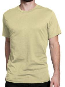 Mens Sand Color Round Neck Plain T-Shirts