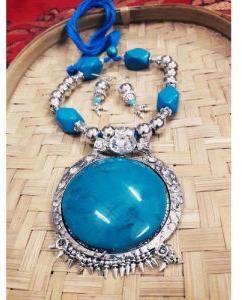 Blue Stone Handmade Necklace Set