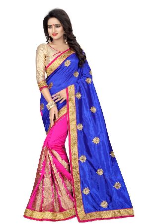 Silky Rose Blue Sarees