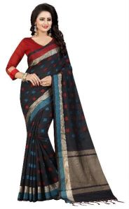 Two Square Black Jacquard Sarees