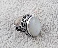 925 SILVER OVERLAY HANDMADE WHITE RAINBOW RING