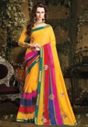 Golden with Pink Shaded Stonework Saree