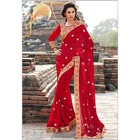 Red Sarees with Stonework