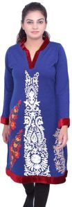 Blue Embroided Kurti