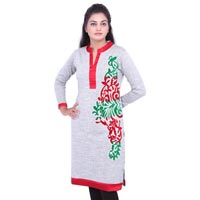 White Print Designer Kurti