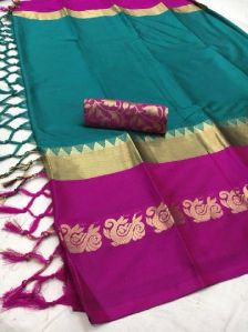 rama pink silk saree