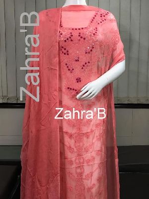 zahra B original pakistani suits with chiffon dupatta