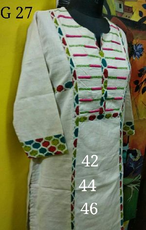 Beautifully Hand Embroidered Pure Cotton Kurti 4