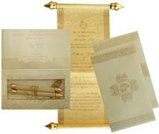 scroll wedding card