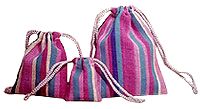 Striped Jute Pouches