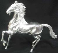 White Metal Running Horse