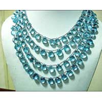 Blue Topaz Faceted Briolette gemstone Beads