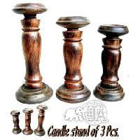 Wooden Candle Stand - 002