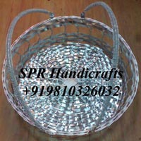 Round Cane Basket with Handle