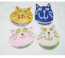 Cat Shape Beaded Coaster