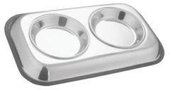 Twin Feeders-Stainless Steel - Cat Plate