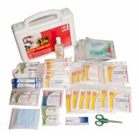 FIRST AID BURN KIT - PLASTIC BOX - WHITE - 44 COMPONENTS - SJF BK