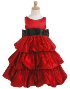 Girls Three Layred Satin Gown