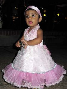 Girls White & Pink Frock