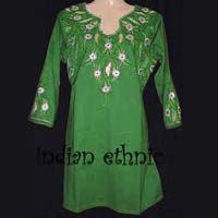 Green Half Sleeve Kurti