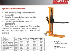 Hydraulic Manual Stacker