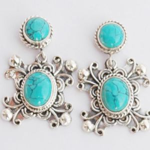 Turquosie Cab Ear Ring-EERC-0010