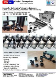 Twin Screw Extruder Machine Spares