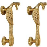 Peacock door handle - metal brass antique finish hardware