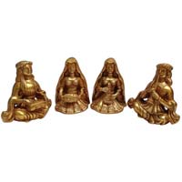 Traditional Indian Lady sitting sculpture made in brass metal for decoration