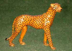 Leather Leopard Statue