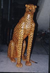 Leather Leopard Statue