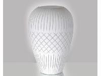 Milky white glass hammerd vase