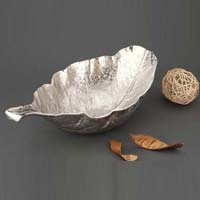 Nickel Plated Leaf Dish