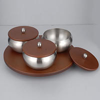 Wooden Tray with Bowl Set