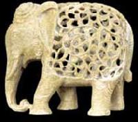 Carved Stone Elephant Statue