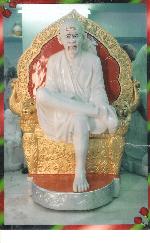 Marble Saibaba Moorti with Singhasan