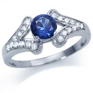 Tanzanite Cz & White Cz  925 Sterling Silver Ring