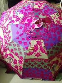 patchwork clutch purse embroidered umbrellas