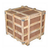 light wooden crates